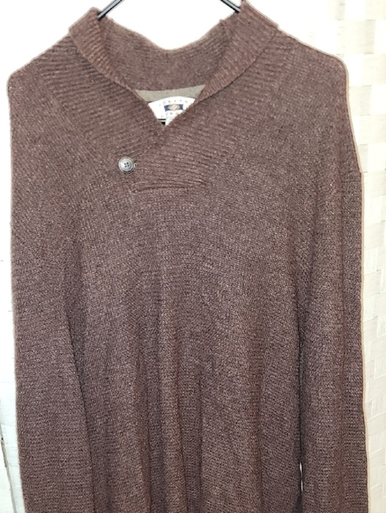 Joseph Other - Joseph Abboud Sweater Mens Large Maroon Brown Wool Shawl Collar Sz 3XLT